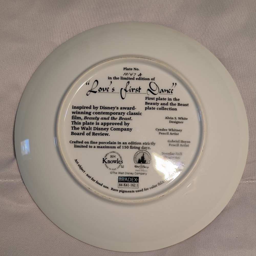 EUC Beauty and the Beast Decorative Plate Disney *BINK - Picture 2 of 3